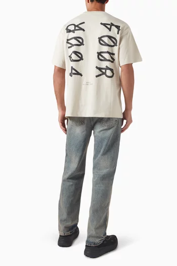 تي شيرت بعبارة Four Four قطن