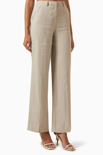 Kline High-waisted Pants in Linen Blend