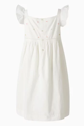 Galia Cherry Print Dress in Organic Cotton