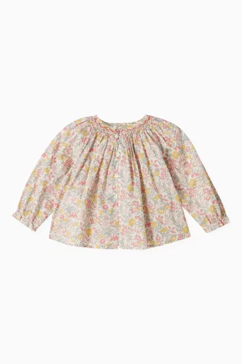 Griotte Smocked Blouse in Organic Cotton