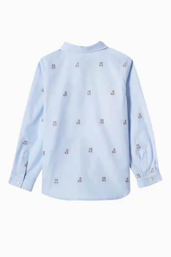 Embroidered Shirt in Cotton Poplin