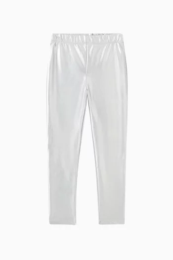 Metallic Leggings in Faux Leather