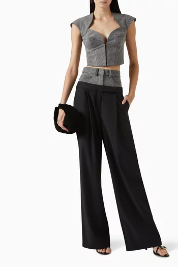 New Double Waisted Pants in Denim & Wool