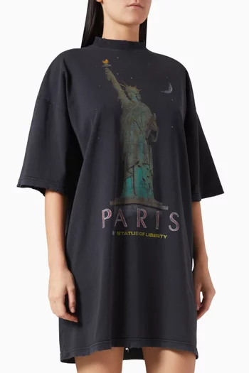 Paris Liberty T-Shirt Dress in Cotton
