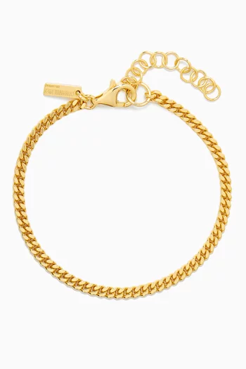 Mini Cuban Link Bracelet in Gold-plated Sterling Silver