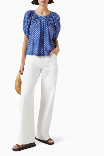 June Short-sleeve Top in Organic Cotton Blend