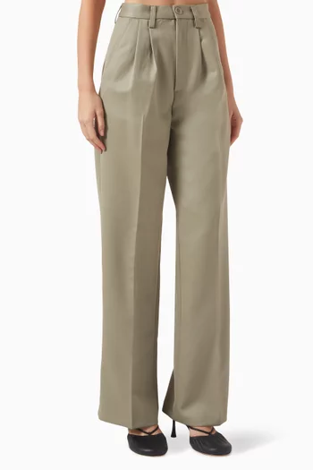 Carrie Wide-leg Pants in Wool