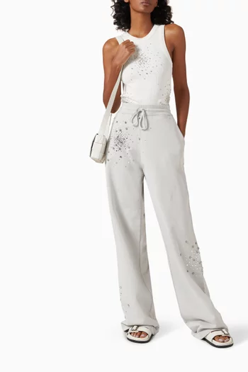 Crystal-embellished Tank Top in Cotton