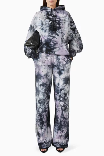 Embellished Tie-dye Hoodie in Cotton Jersey