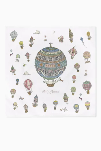 Hot Air Balloons Carré Blanket in Organic Cotton