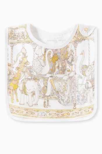 Carousel-print Bib in Organic Cotton
