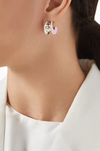 H Beam Earrings in Enamel and Sterling-silver