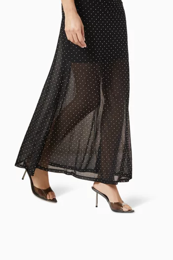 Bella 80 Peep-toe Mules in Plexi