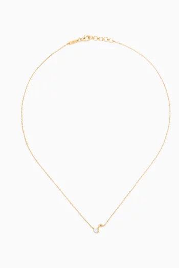 Arabic Letter 'Meem'nHeart Charm Necklace in 18kt Yellow Gold