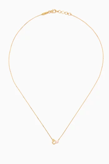 Arabic Letter 'Ein' Butterfly Charm Necklace in 18kt Yellow Gold