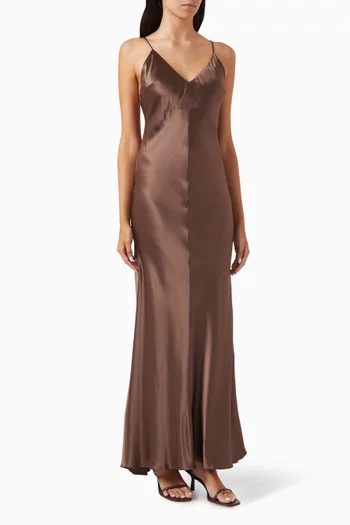 Cami Maxi Dress in Mulberry-silk