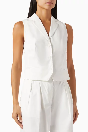 Button-up Vest in Cotton-lyocell