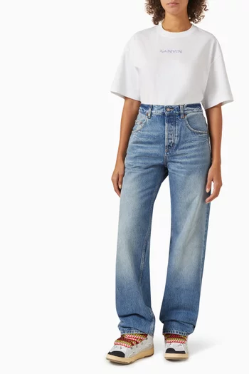 Logo Embroidered T-shirt in Cotton