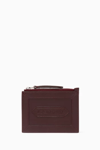 Logo Zipped-card Holder in Leather