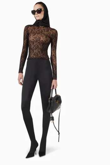 Lace Crewneck Top in Matte Jersey