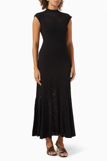 Bodycon Maxi Dress in Lace Knit