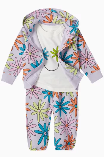 Floral Zip-up Hoodie in Cotton