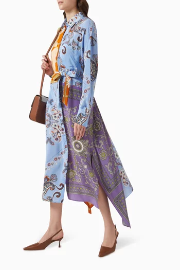 Samaria Bandana-print Midi Dress in Silk