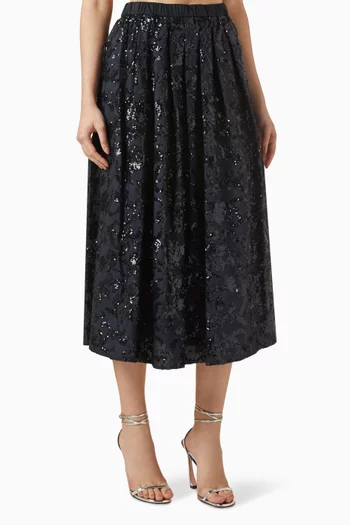 Nome Sequin Embroidered Midi Skirt