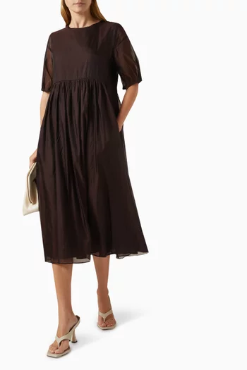 Fatoso Midi Dress in Cotton-silk Organza