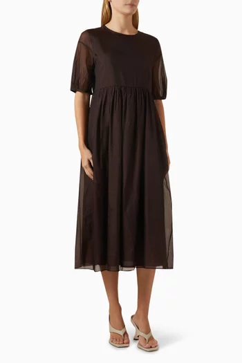 Fatoso Midi Dress in Cotton-silk Organza