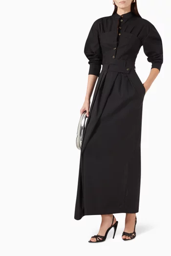 Corset-style Shirt in Cotton Blend