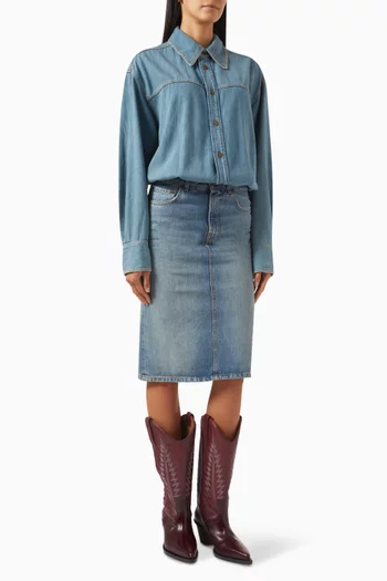Joelle Midi Dress in Denim