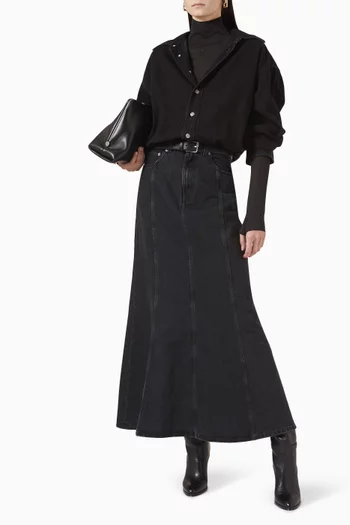 Jos Flared Maxi Dress in Denim