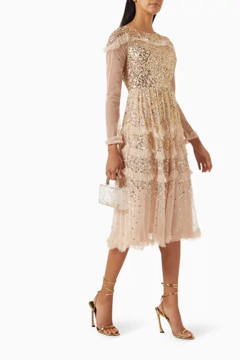Sequin-embellished Midi Dress