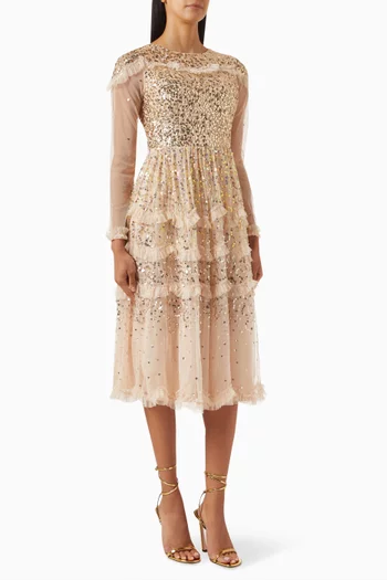 Sequin-embellished Midi Dress