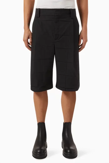 Panelled Bermuda Shorts in Cotton Blend