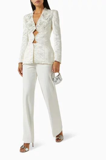 Khadi Embellished Blazer in Satin