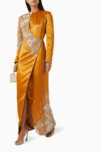 Kahdya Long Jacket in Satin