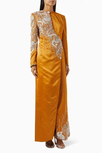 Kahdya Long Jacket in Satin