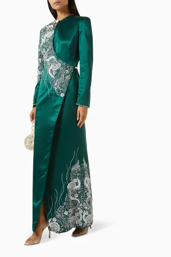 Kahdya Long Jacket in Satin