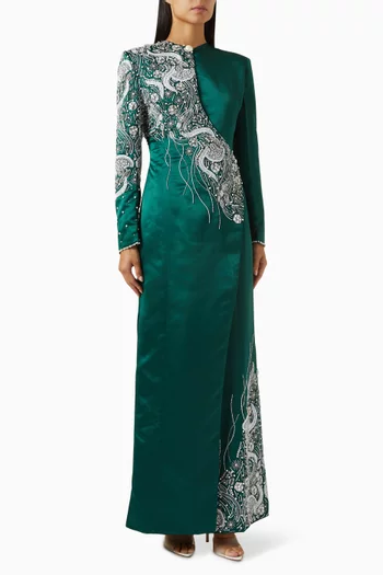 Kahdya Long Jacket in Satin