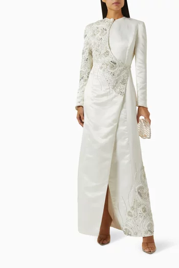 Kahdya Long Jacket in Satin