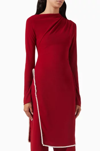 Kalwar Embelllished Top in Stretch Crepe Scuba
