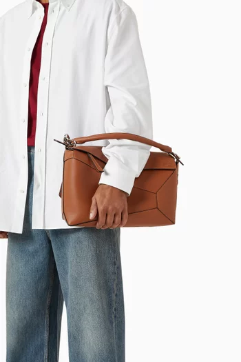 Large Puzzle Edge Bag in Calfskin