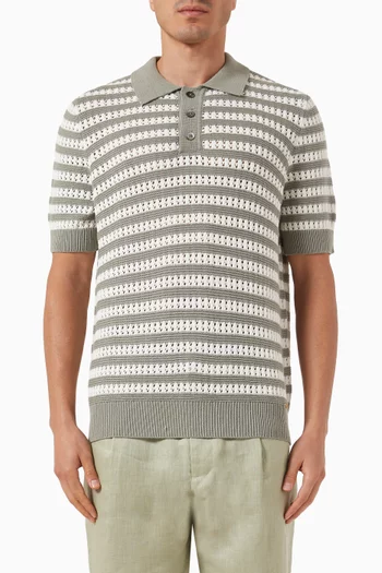 Milos Polo Shirt in Cotton Crochet