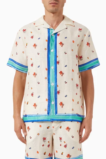 Bellagio Printed Shirt in Linen