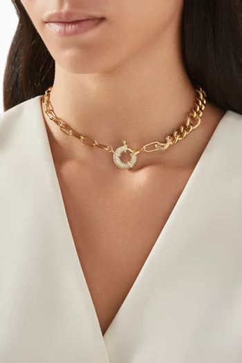 Cosima Crystal Necklace in 18kt Gold-plating