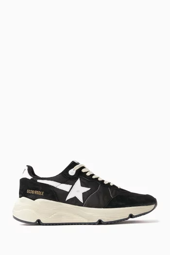 Buy GOLDEN GOOSE Black Running Sole Sneakers in Nylon Suede Spur Leather For Men Online Ounass Qatar