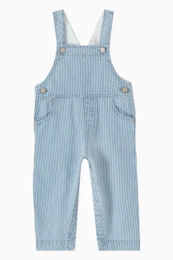 Stripe Dungarees in Cotton