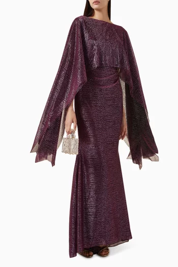 Cape Mermaid Gown in Voile